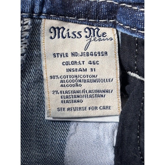 Miss Me Jeans Signature Skinny Distressed Rhinestone Denim Women Size 24 - Picture 4 of 14